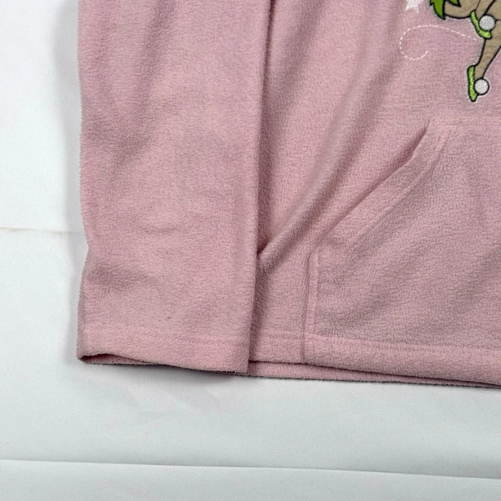 Disney Tinker Bell Pink Fleece Full Zip Womens Fleece Jacket Cardigan Sweater XL - Picture 2 of 12